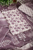 Purple Color Cotton Printed Unstitched Suit