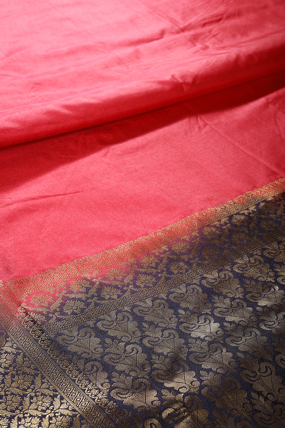 Persian Red & Navy Ombré  Silk Zari Woven Saree