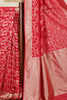 Deep Carmine Banarasi Silk Zari Woven Saree