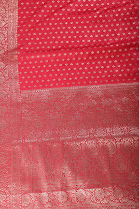 Watermelon Zari Banarasi Woven Silk Saree