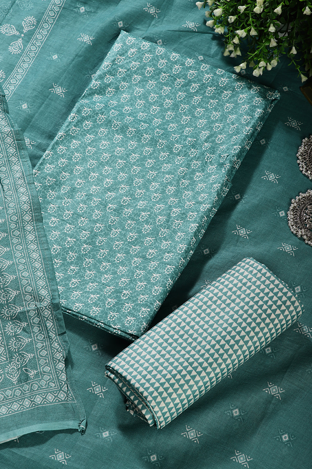Rama Color Cotton Printed Unstitched Suit