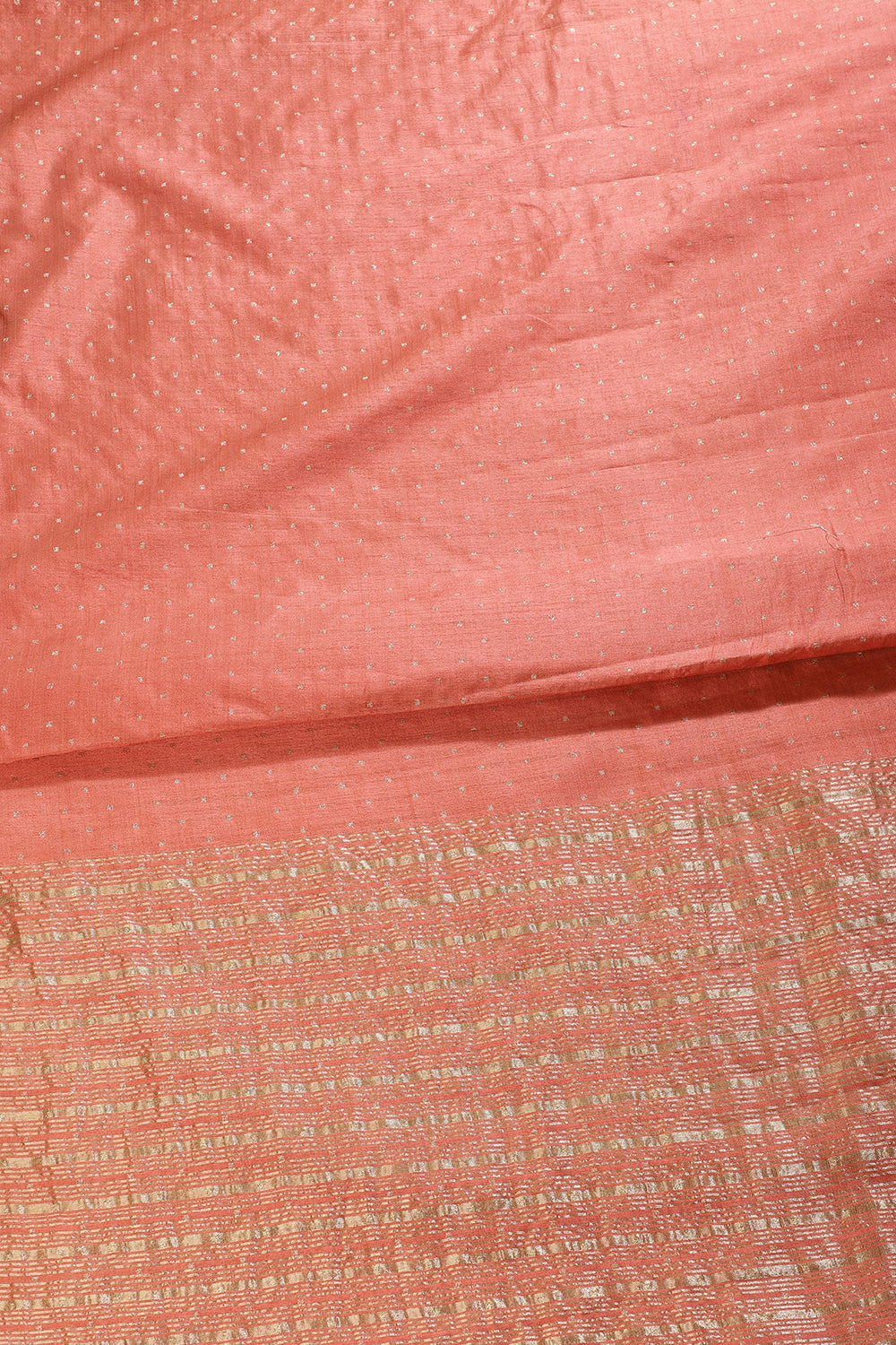 Peach Zari Woven Silk Saree