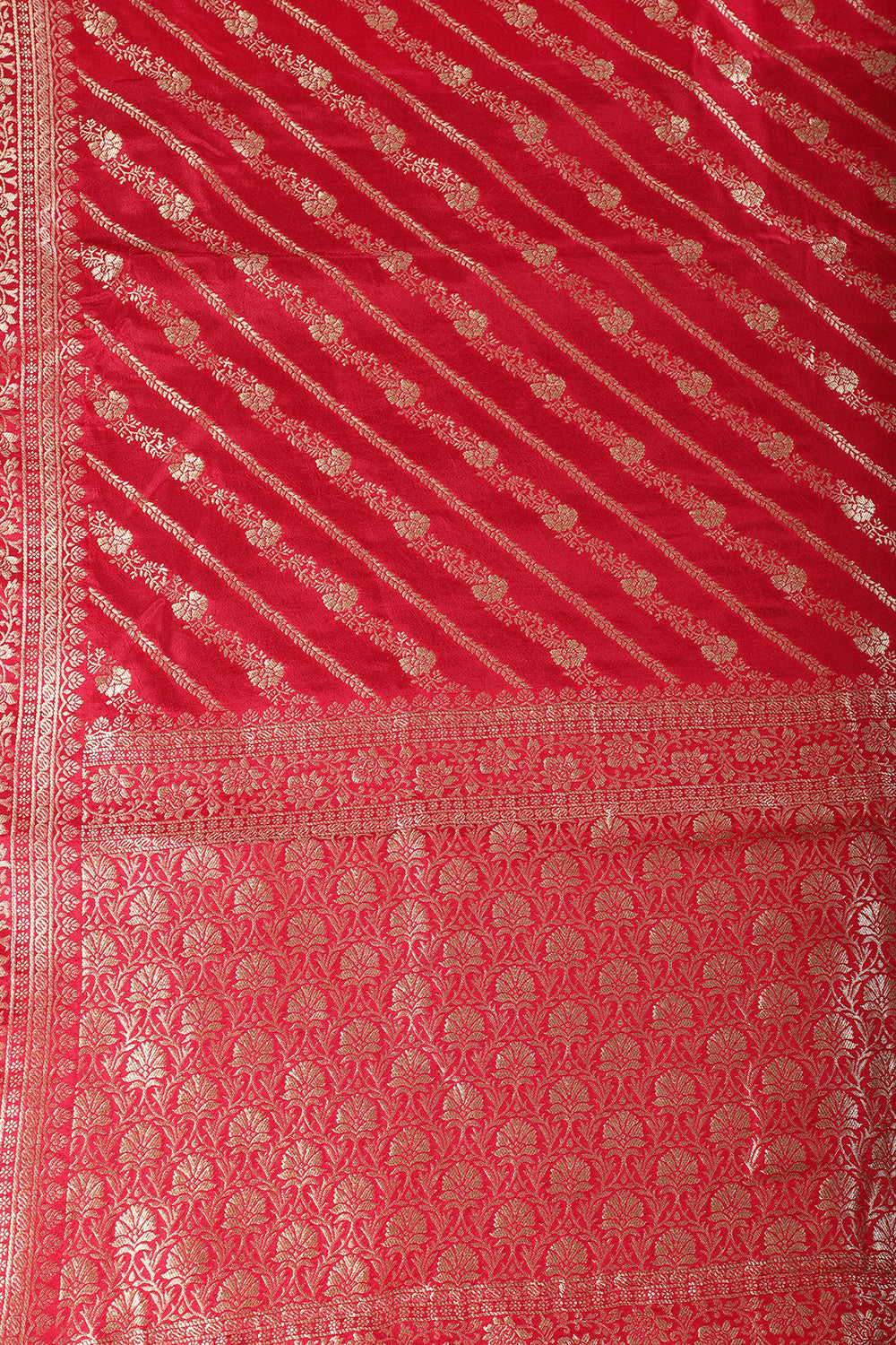 Rani Color Banarasi Woven Tussar Silk Saree