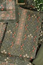 Green Digital Printed Pashmina Unstitched Suit Fabric