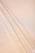 Cream Colour Soft Silk Leheria Zari Woven Saree