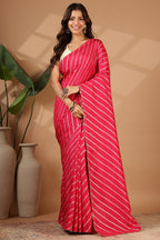 Rani Modal Silk Saree with Zari Pinstripes
