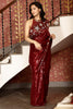 Maroon Colour Georgette Embroidered Saree