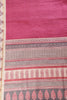 Dark Pink Tussar Silk Zari Woven & Printed Saree