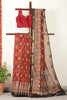Maroon Cotton Kalamkari Printed Saree