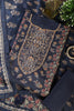 Navy Muslin Printed Unstitched Suit Fabric