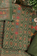 Green Pashmina Digital Printed Unstitched Suit Material