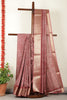 Wine Color Cotton Silk Block Printed Saree