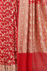 Red Color Pure Khaddi Georgette Banarasi Saree