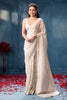 Silver Color Pure Metallic Tissue Resham & Sequins Embroidered Saree