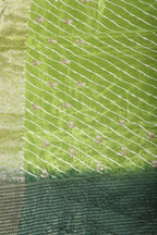Green Jaipuri Silk Leheriya Printed And Embroidered Saree