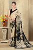 Beige & Black Printed Crepe Silk Saree