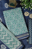 Green Cotton Ajrakh Block Print Unstitched Suit Material