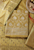 Mustard Colour Zari Woven Silk Unstitched Suit Fabric