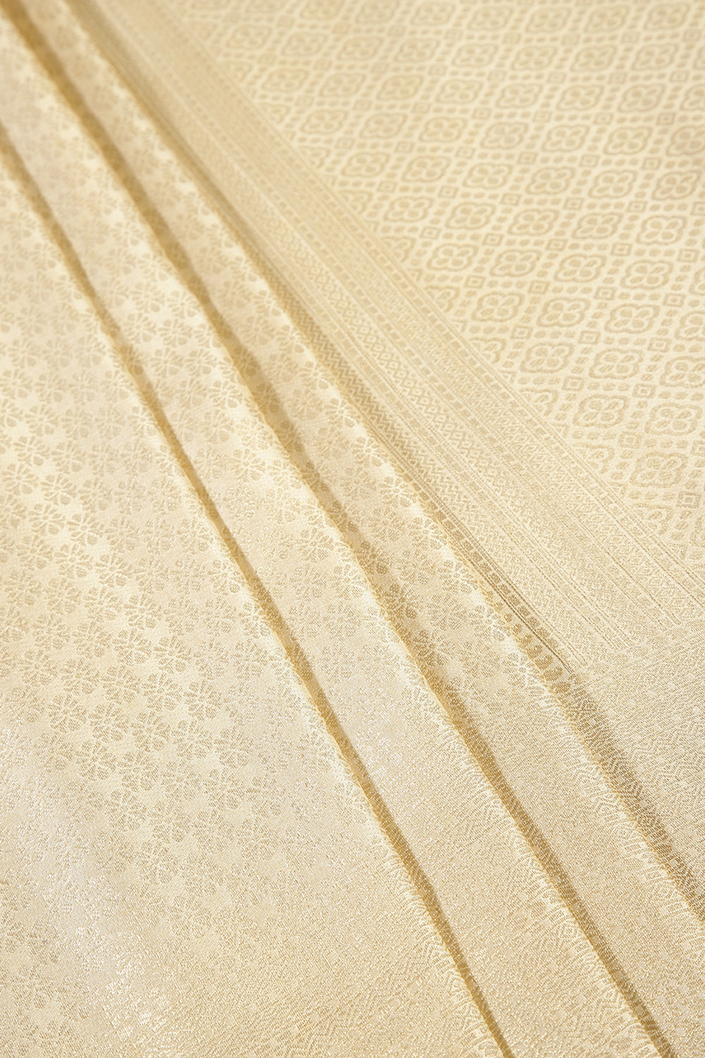 Cream Color South Silk Zari Woven Saree