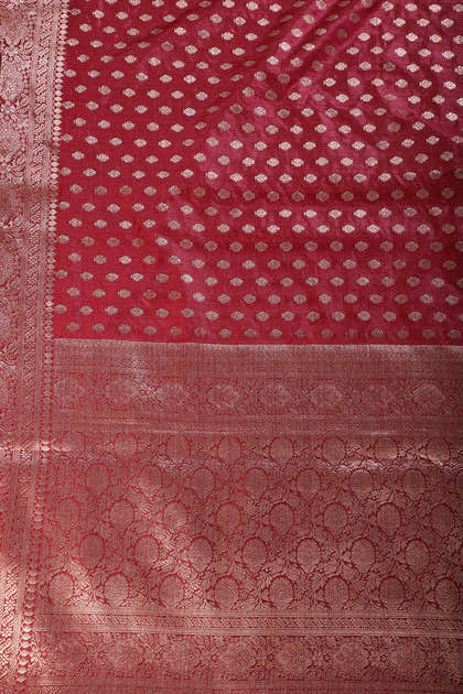 Maroon Cotton Silk Zari Woven Saree