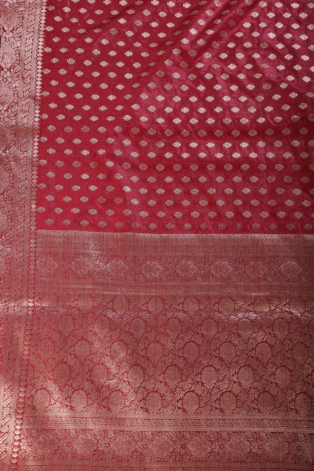 Maroon Cotton Silk Zari Woven Saree