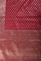 Maroon Cotton Silk Zari Woven Saree