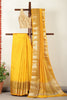 Yellow Woven Cotton Silk Saree