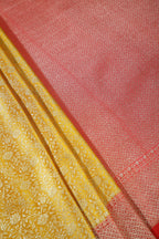 Mustard Floral Zari Woven Sarees