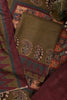 Olive Green Spun Printed Unstitched Suit