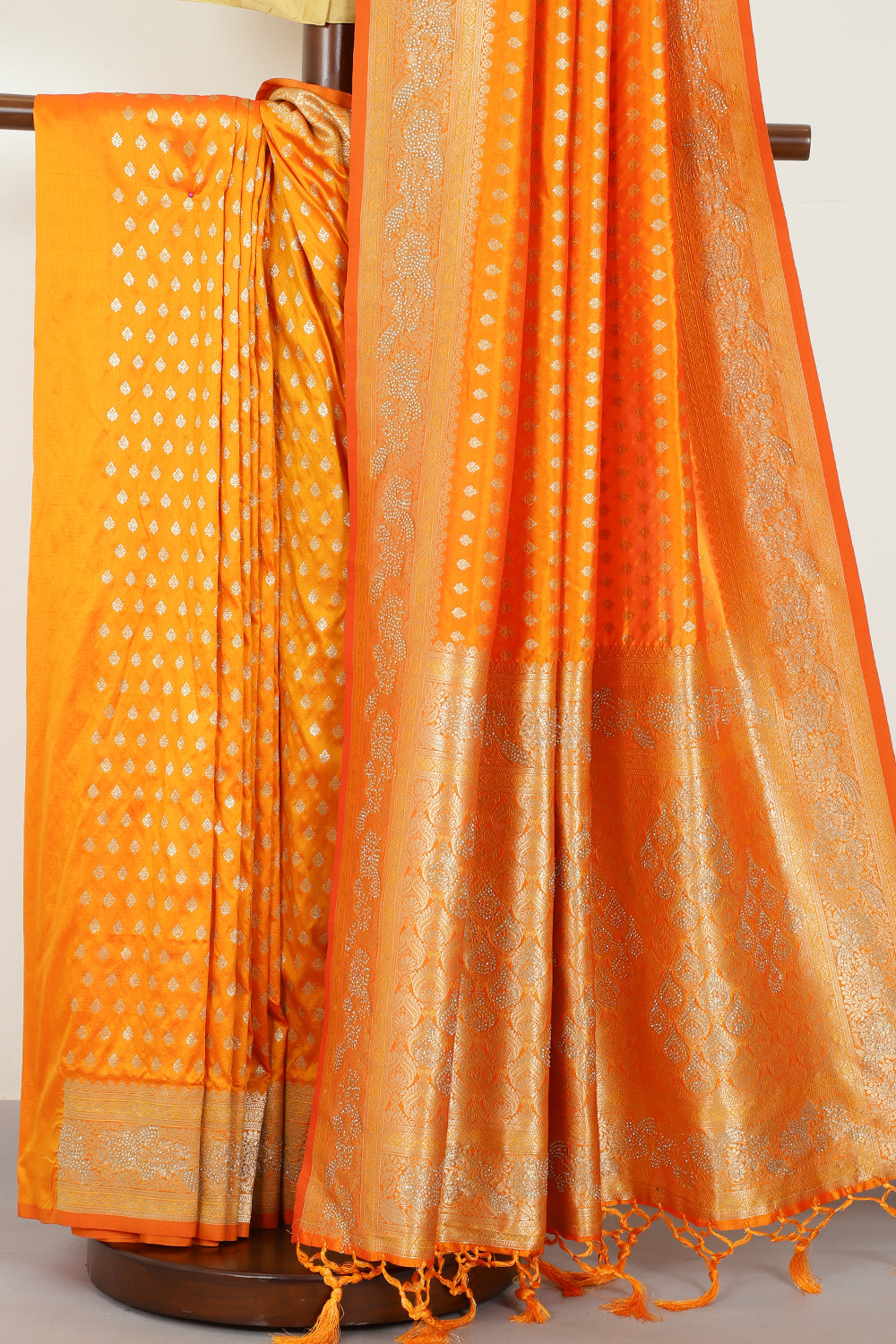 Organe Silk Zari Woven And Swaroski Work Saree