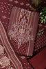 Maroon Mughal-Inspired Paisley Printed Spun  Unstitched Suits Fabric