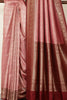Dusty Pink & Marron Dual Toned Soft Silk Zari Woven Saree
