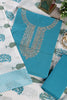 Blue Cotton Gota Patti and Zari Work Unstitched Suit Material