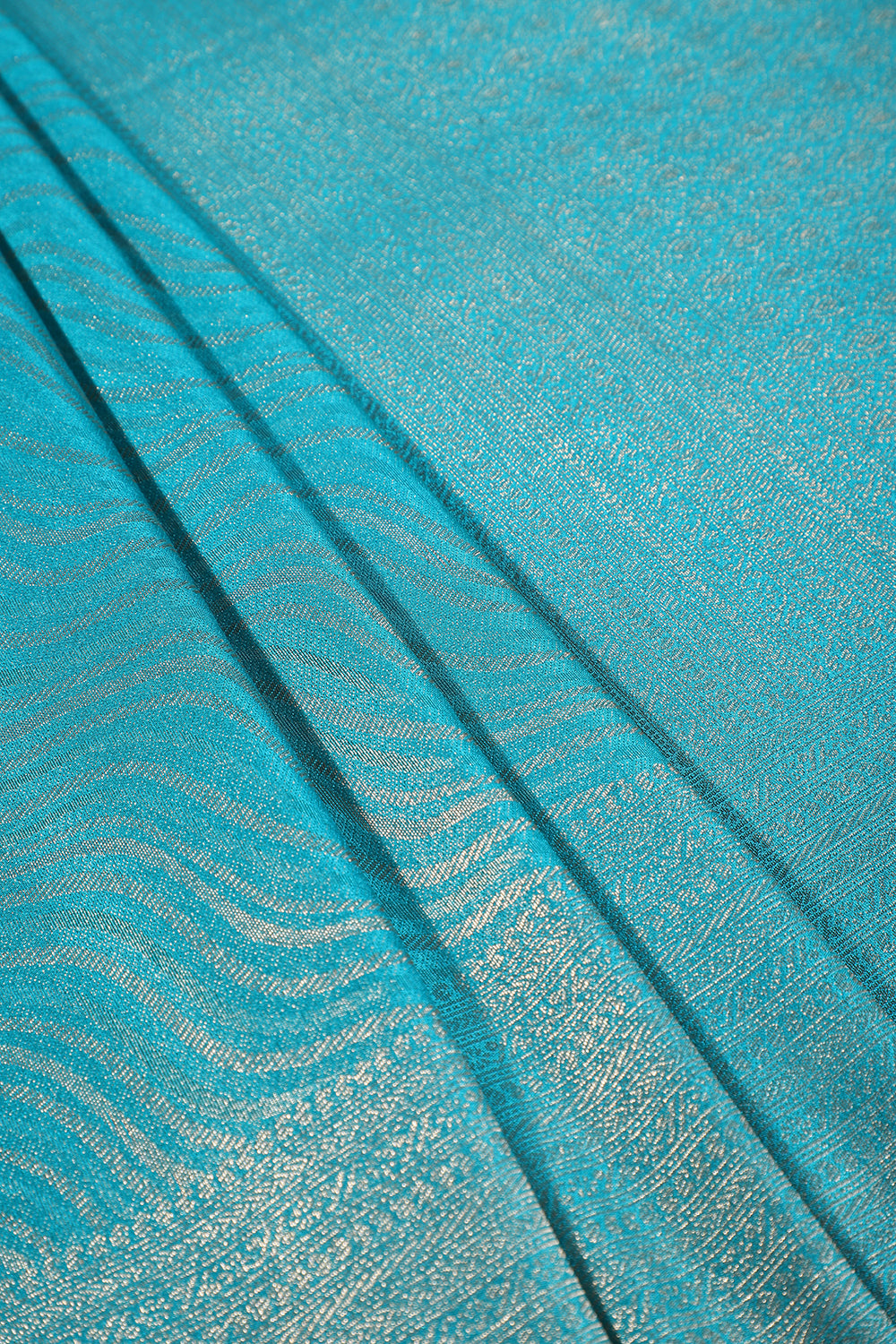 Teal Colour Soft Silk Leheria Zari Woven Saree