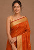 Orange Cotton Silk Zari Work Saree