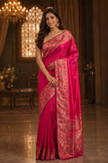 Rani Mulberry Silk Paithani Work Saree