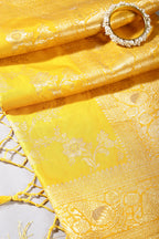 Mustard Colour Zari Woven South Silk Saree