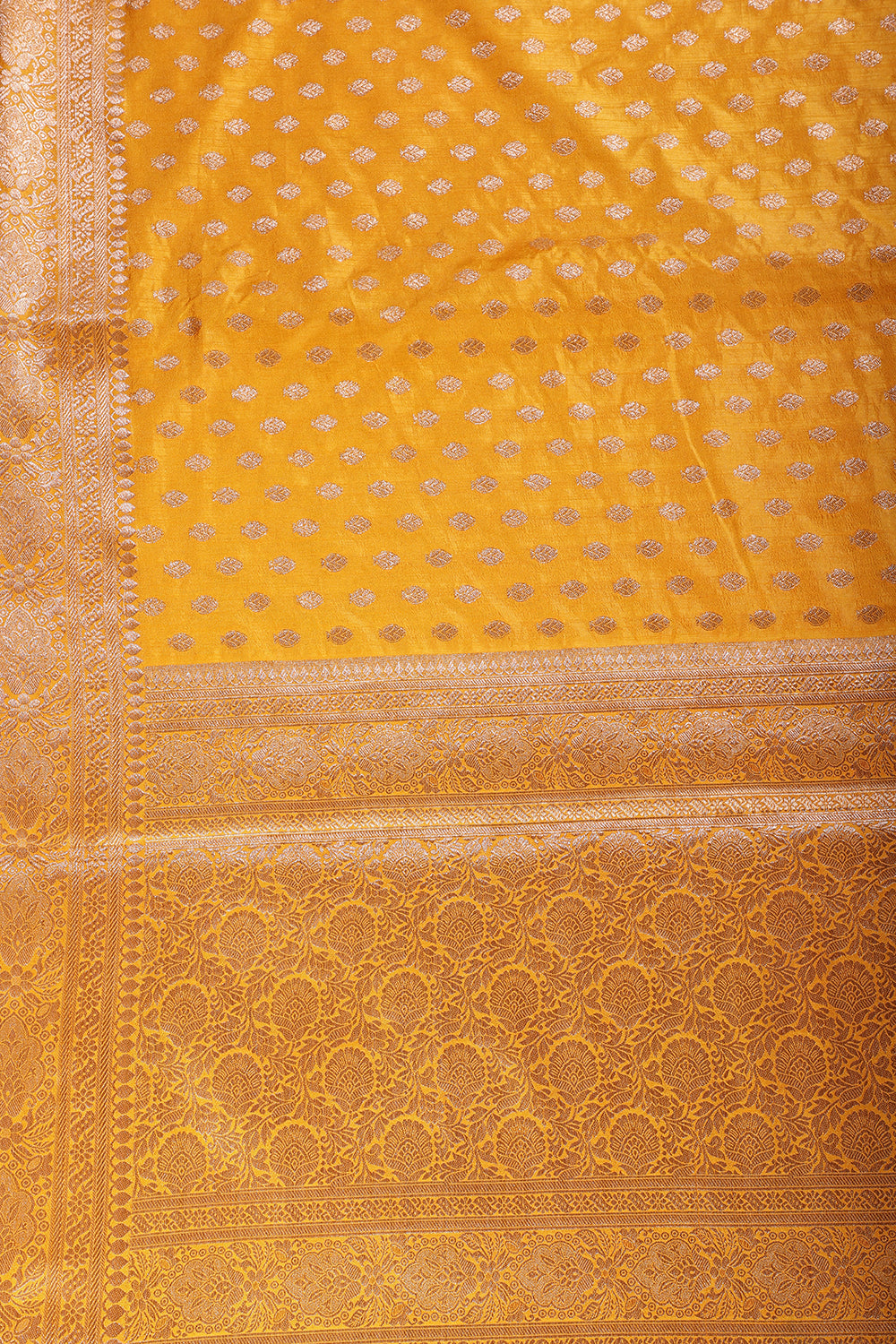 Mustard Color Cotton Silk Zari Woven Saree