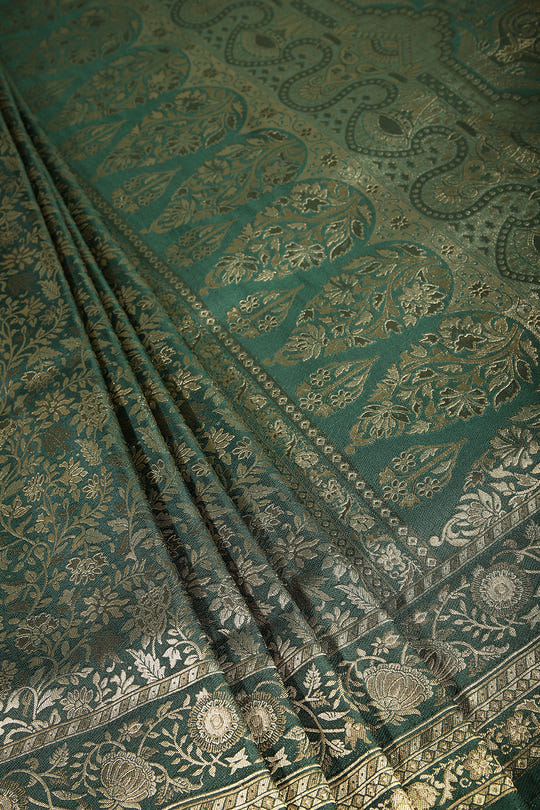 Bottle Green Colour South Silk Heavy Woven Saree