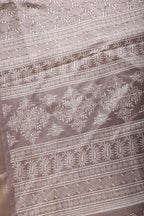 Dusty Mauve Colour Printed & Woven Cotton Silk Saree
