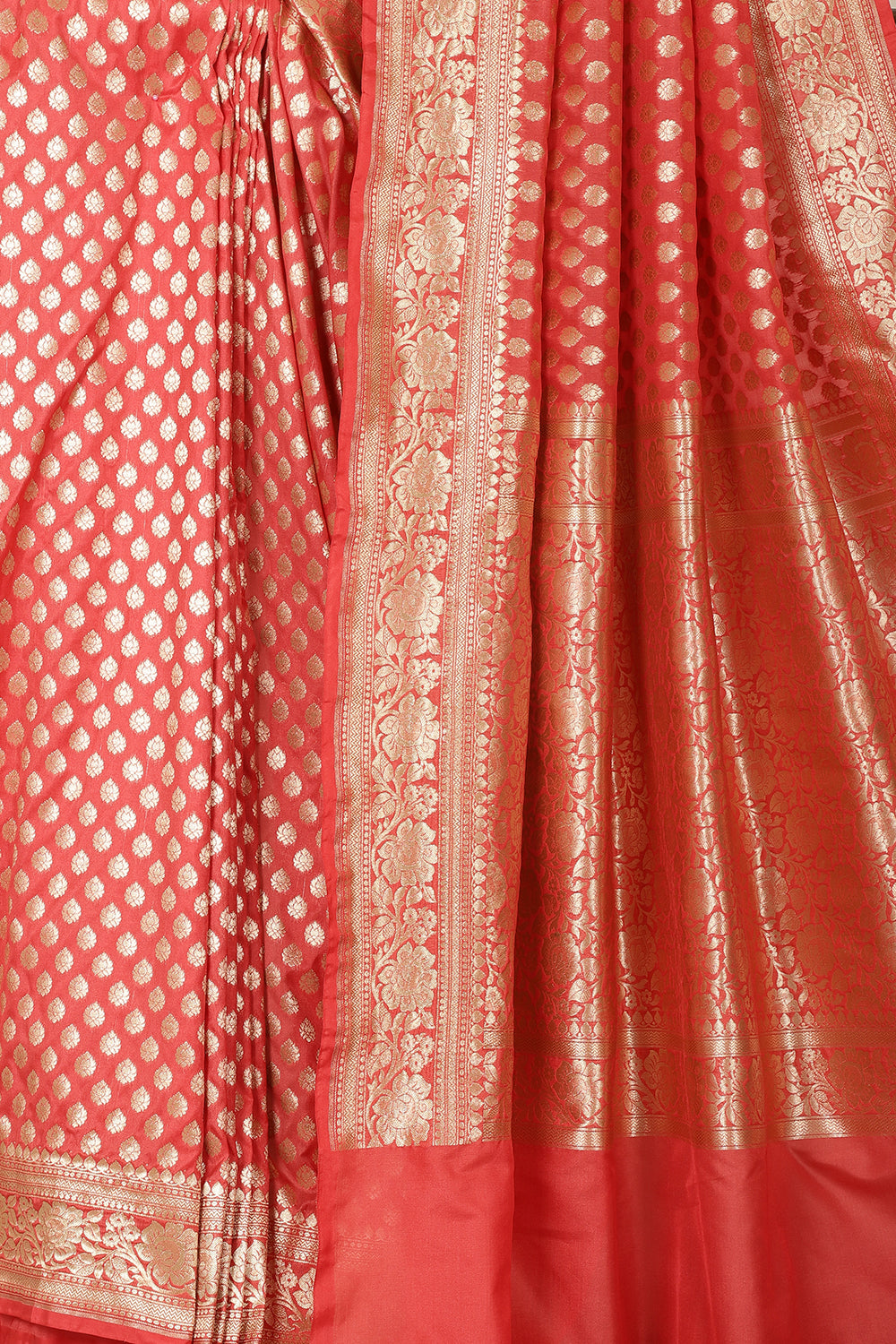 Coral Banarasi SIlk Woven Saree