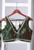 Green & Maroon Dual-Tone Tussar Silk Zari And Sequins Embroidered Readymade Blouse