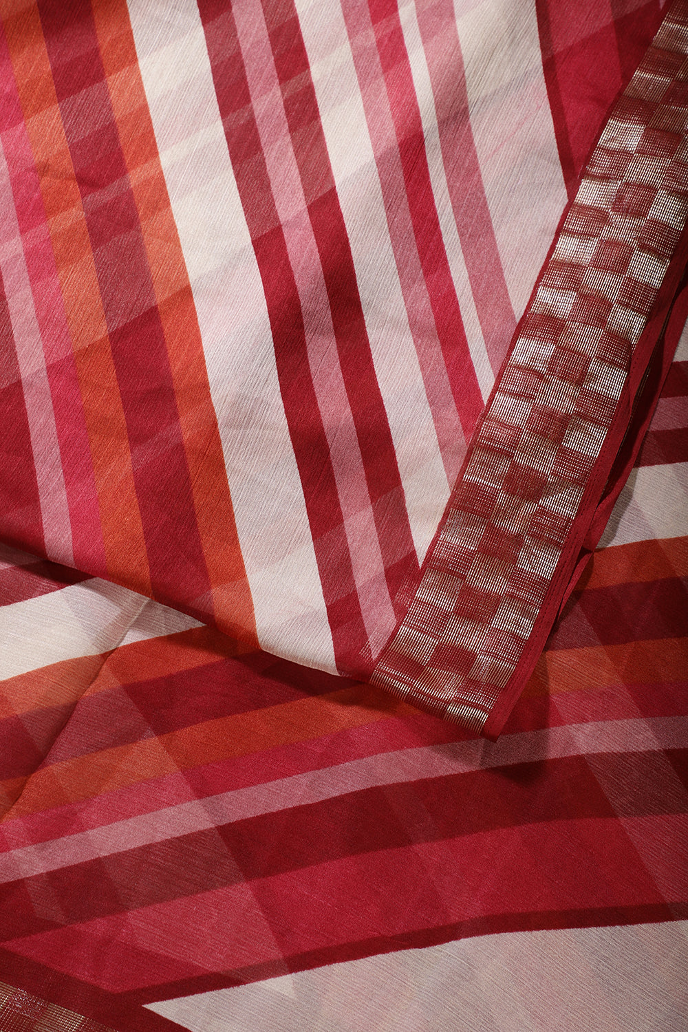 Maroon Color Chiffon Printed Saree