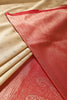 Tussar & Red Dual Toned Soft Silk Zari Woven Saree