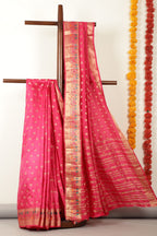 Fuchsia Pink Silk Zari & Resham  Woven Saree