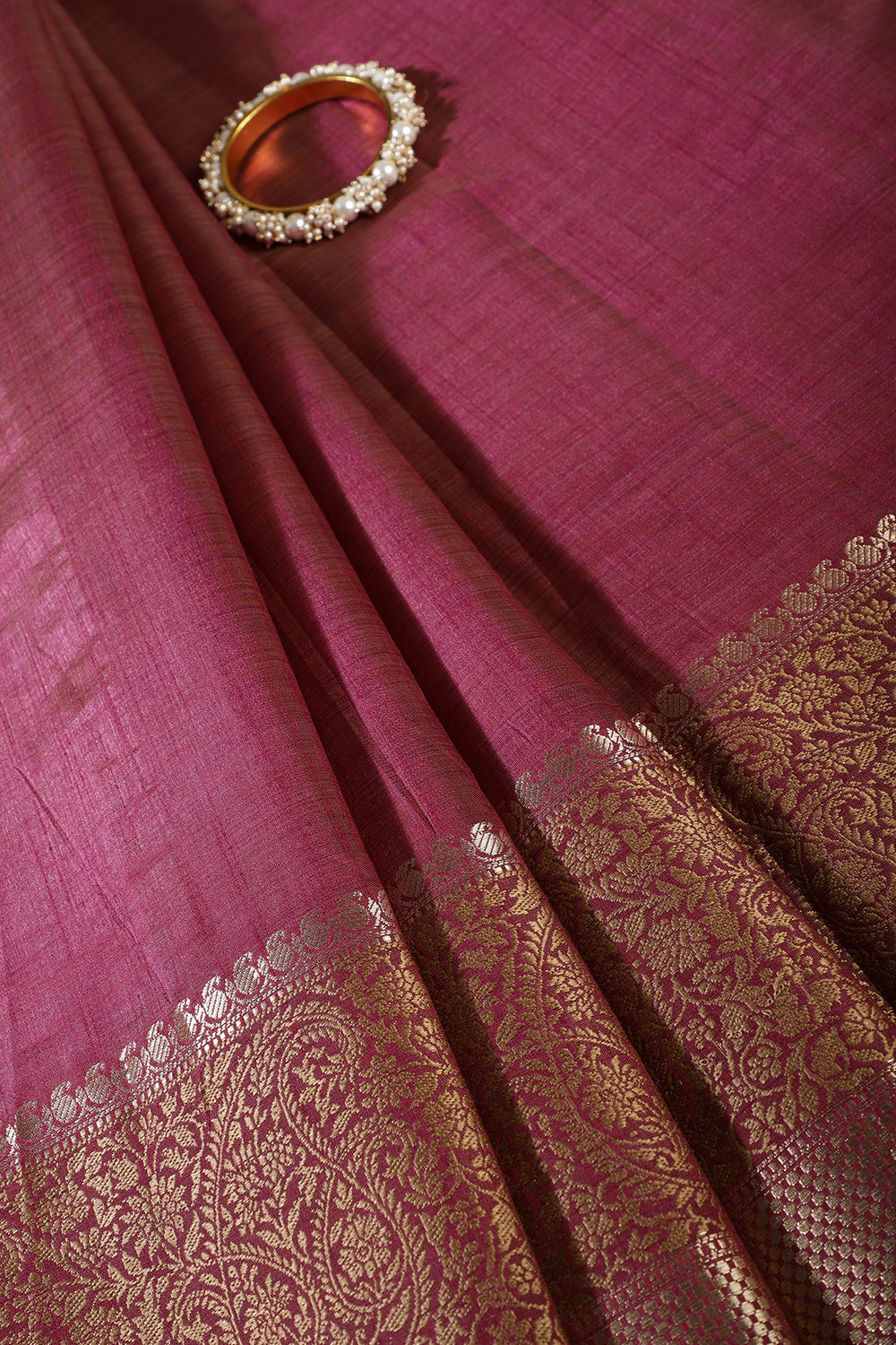 Wine Cotton Silk Woven Saree