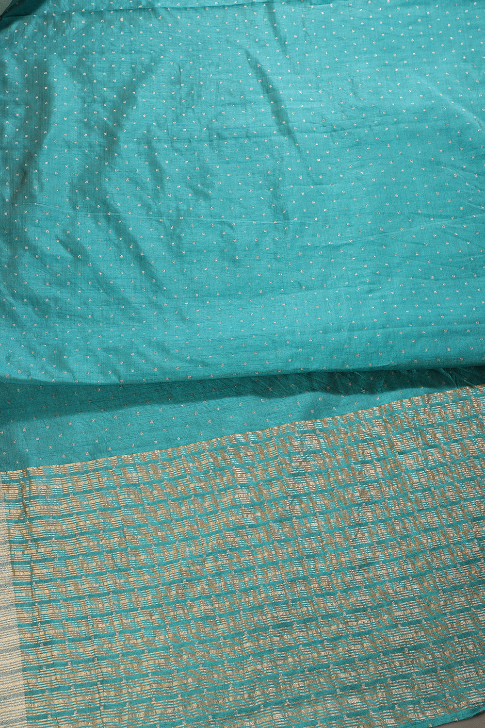 Teal Zari Woven Silk Saree