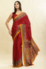Maroon Crepe Printed Saree