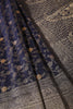Navy Floral Zaal Woven Silk Banarasi Saree