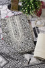 White & Black Rayon Cotton Printed & Neck Embroidered Unstitched Suit